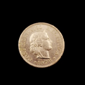 Fine Authentic 1978 Switzerland 5 Rappen Confoederatio Helvetica Coin