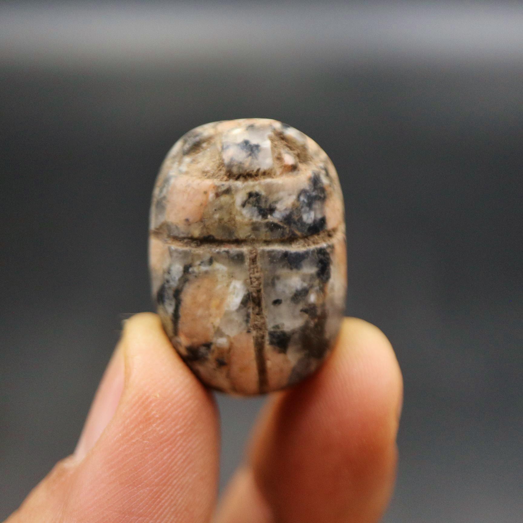希少な本物のアンティーク石スカラベ甲虫のお守り置物古代エジプト文化