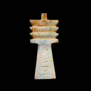 Amulette en pierre ancienne rare, statue du pilier Djed de l'Égypte ancienne, « Symbole de force et de résilience »... GRAND
