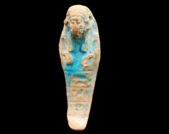 古代エジプトのオシリス ターコイズ ファイアンス ウシャブティ