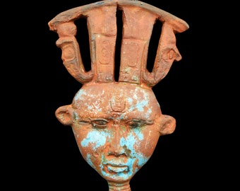 Zeldzame antieke faience-amuletbeeld van oud Egyptisch.... ZEER UNIEK!