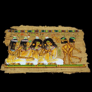 RARE Antique Egyptian Handmade Authentic OLD Papyrus Art Painting (16&quot; x 12&quot; Inches)...One of a Kind