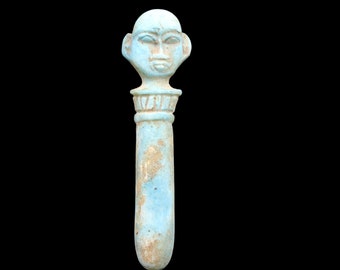 ZELDZAME antieke stenen faience-amuletfiguur van oud-Egyptisch......EEN van de soort