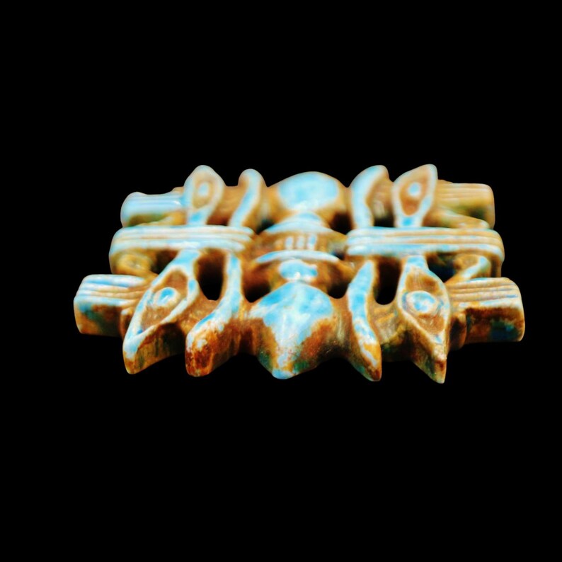 ZELDZAME OUDE antieke Egyptische faience wadjet oog van Horus-amulet "Symbool van bescherming", oud-Egyptisch... GROOT afbeelding 3