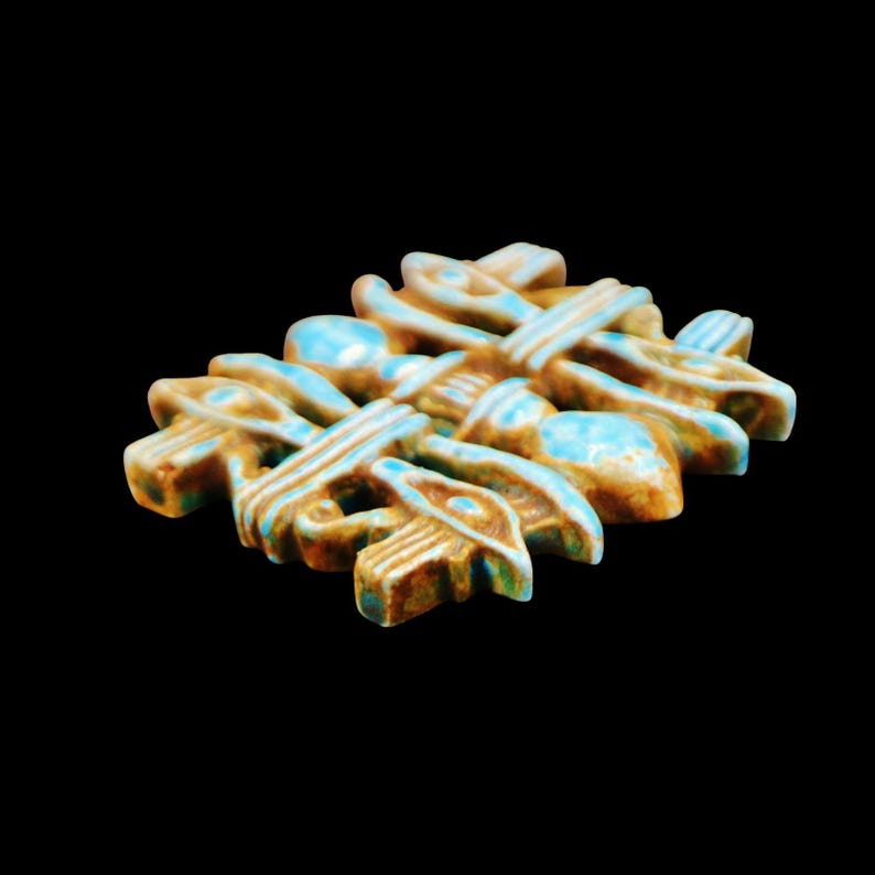 ZELDZAME OUDE antieke Egyptische faience wadjet oog van Horus-amulet "Symbool van bescherming", oud-Egyptisch... GROOT afbeelding 2