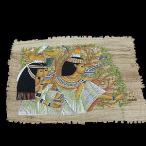 RARE Antique Egyptian Handmade Authentic OLD Papyrus Art Painting (16&quot; x 12&quot; Inches)...One of a Kind