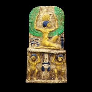 Large Antique Wall Plaque of Ancient Egyptian Gods & Goddess Stela Limestone Fragment Relief....ONE OF A KIND