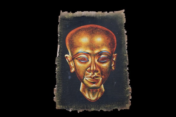 希少なアンティークエジプトの手作り本物の古いパピルスアート絵画（17