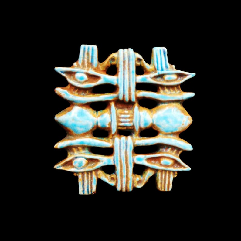 ZELDZAME OUDE antieke Egyptische faience wadjet oog van Horus-amulet "Symbool van bescherming", oud-Egyptisch... GROOT afbeelding 1