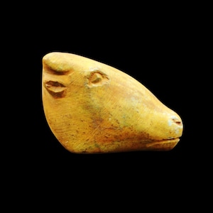 Authentic Antique Egyptian Stone Bust Statue of Ancient Egyptian HATHOR COW "GODDESS of Love & Motherhood"
