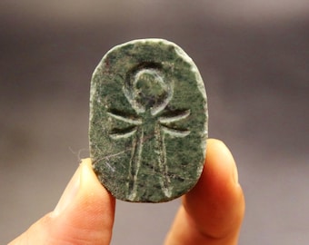 Rare Authentic Antique Stone Scarab Beetle Amulet Figurine Ancient Egyptian Culture &quot;Symbol of Creation and Renewal&quot;