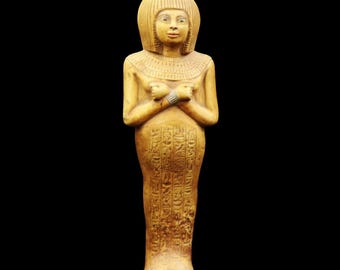 希少な古代エジプトのファイアンス焼きウシャブティ（シャブティ）像