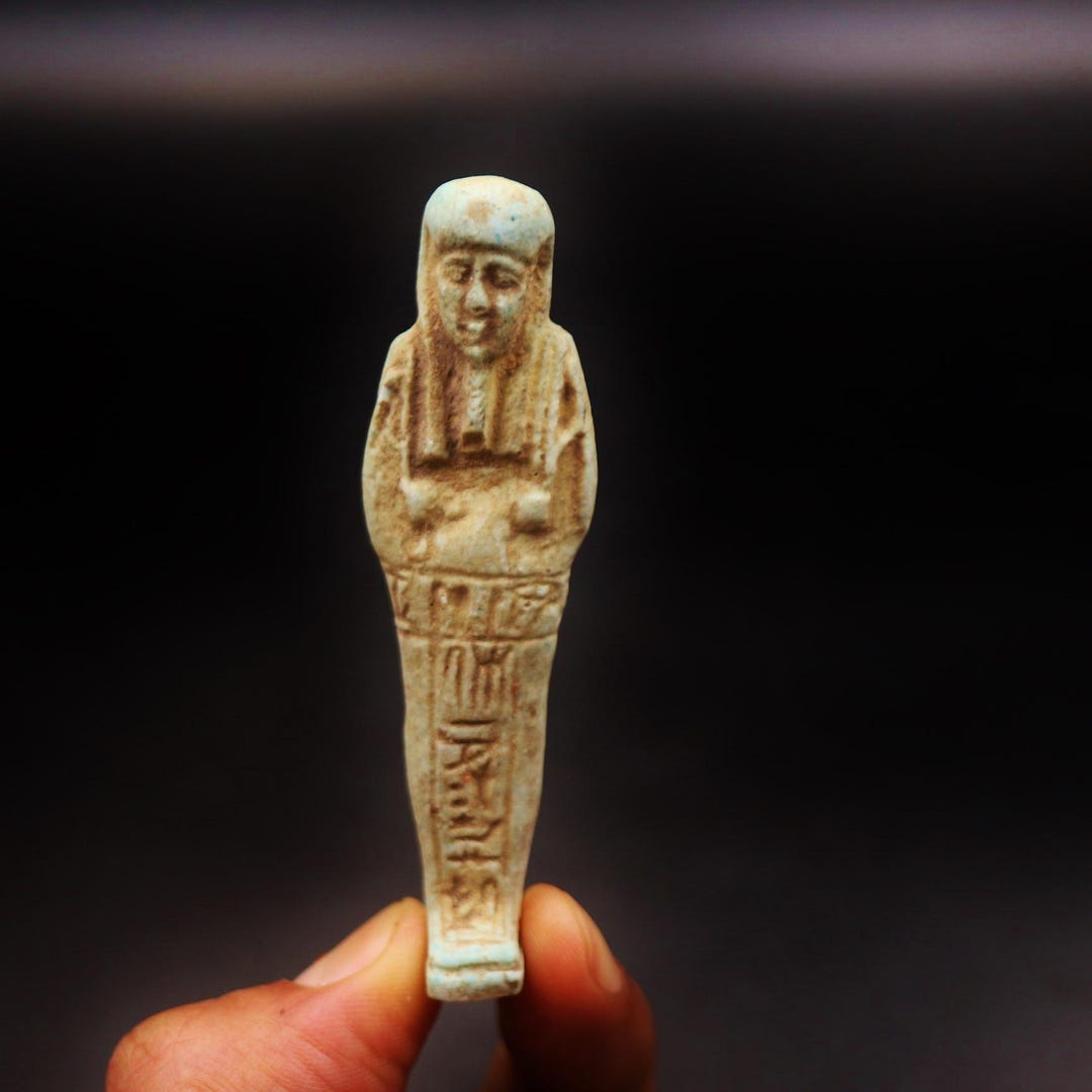 Shabti Antique Skinny Funerary Figurine Afterlife Stone/faience Statue of ...