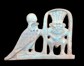 Zeldzame antieke faience-amuletbeeld van oud Egyptisch.... ZEER UNIEK!