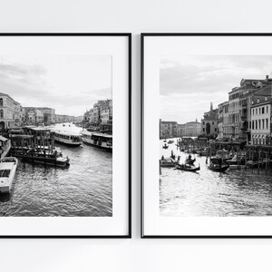 2x BW Venetian Canal | Photo Print | Travel Photography | Travel Art | Wall Decor | Venice | Italy | Europe Art