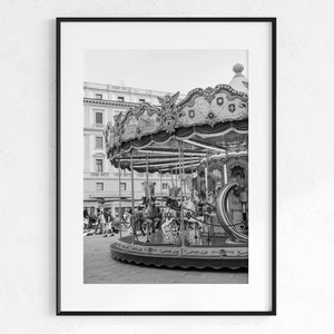 Carousel Florence BW | Photo Print | Travel Photography | Travel Art | Wall Decor | Florence | Italy | Tuscany | Europe Art