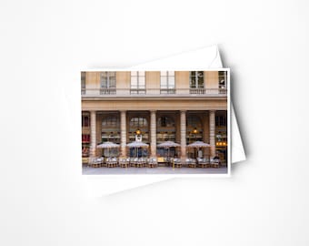 Cafe Le Nemours LANDSCAPE | 5 Notecards with Envelopes | Stationery | Travel Art | Postcard | Palais Royal | Europe Art