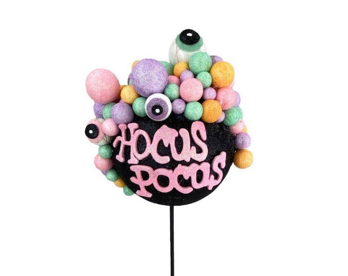 Pastel Halloween decor, cauldron pick, pastel mint and orange Halloween decor, pastel halloween party decor, Halloween tree decorations