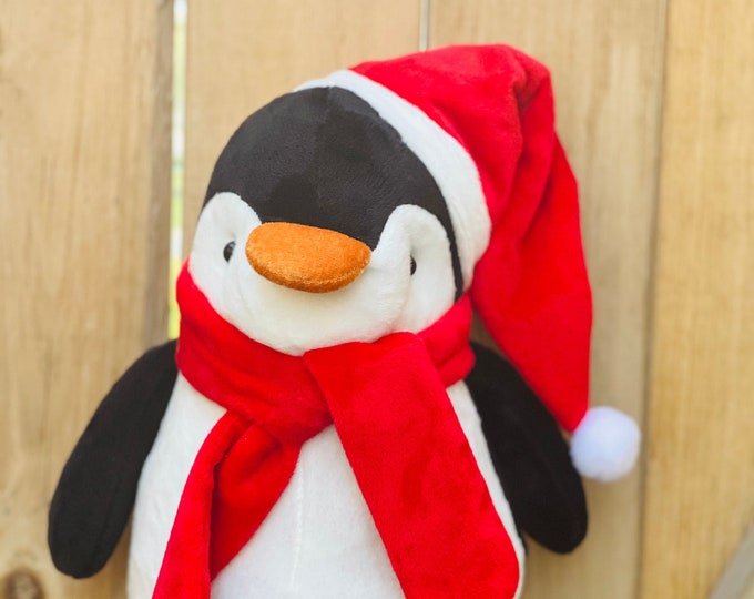 Plush Penguin H12xDIA5, wreath attachment, penguin wreath attachment, penguin decor for wreath,wreath supply, Christmas decor, Christmas