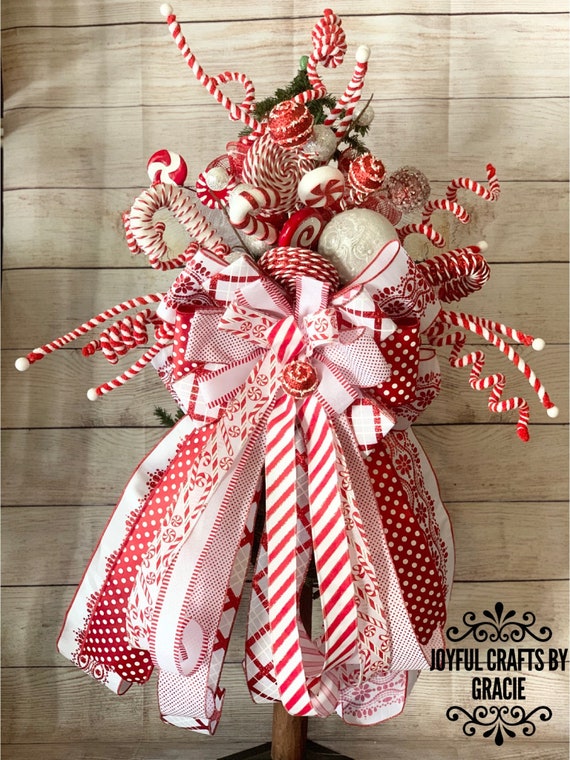 Peppermint Christmas Tree Topper,candy Cane Christmas Tree Topper