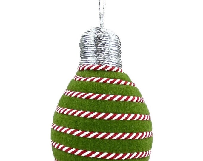 8” Lightbulb Ornament, felt Ornament, Green Monster Ornament, Wreath Supply, Christmas, Christmas Tree Ornament,Christmas Light Ornament