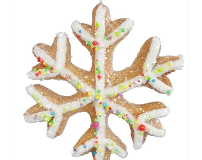 7” Snowflake Cookie Ornament, ornament snowflake cookie,snowflake ornament, wreath supply,Christmas tree ornament, Christmas decor,snowflake