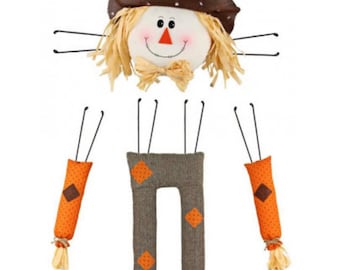 4 piece 29.5 H Scarecrow Decor kit, wreath kit, fall decor, scarecrow wreath, scarecrow wreath kit