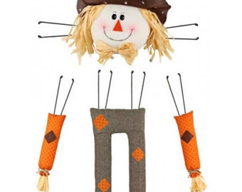 4 piece 29.5 H Scarecrow Decor kit, wreath kit, fall decor, scarecrow wreath, scarecrow wreath kit