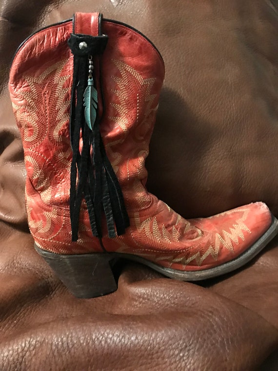 leather boot tassels