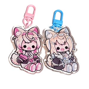 Fuwamoco vtuber acrylic glitter charm
