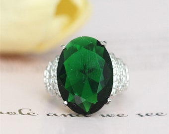 Black Cubic Zirconia Gemstone Ring Oval Shape Wedding Ring 18k White Gold Plated Ring Black Spinel Engagement Ring US6