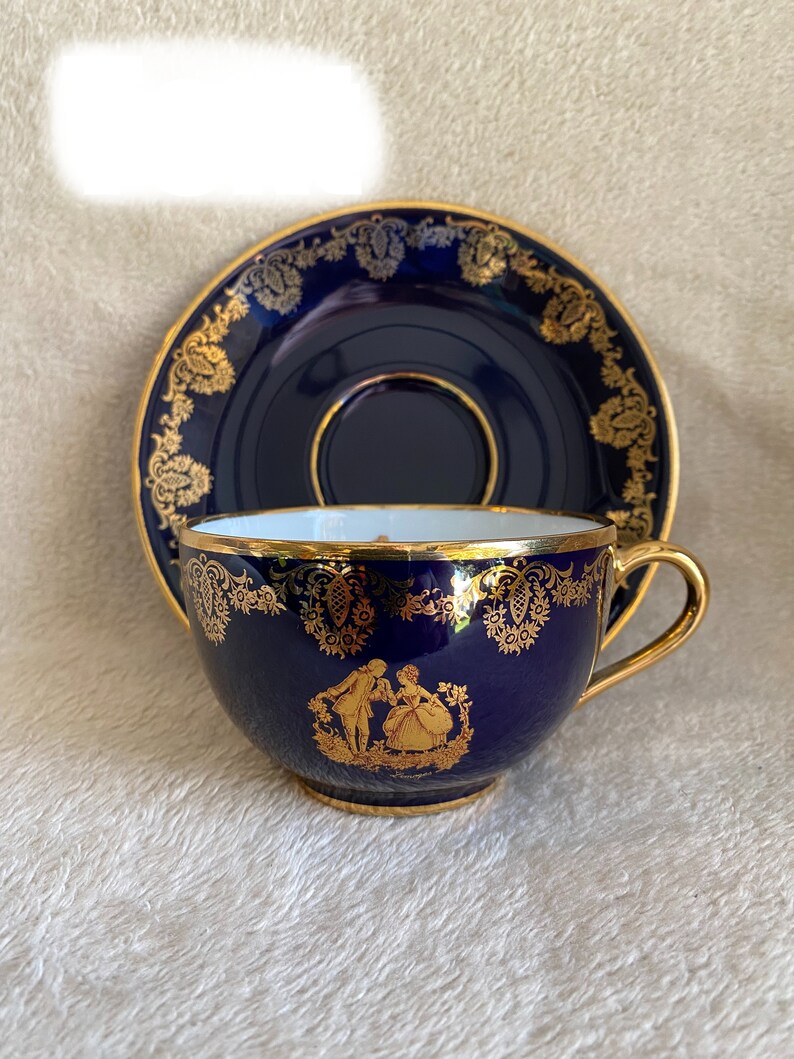 Vintage Porcelaine Tea Cup and Saucer by Imperia Limoges Etsy