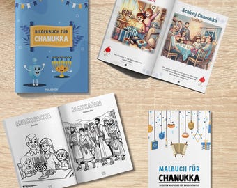 Picture book and coloring book for Hanukkah, for small children