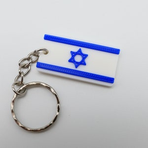 Solidarity with Israel: Handmade Israel Flag Keychains Rechteck mit Flagge