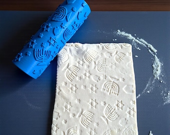 Roll of dough with Hanukkah motifs