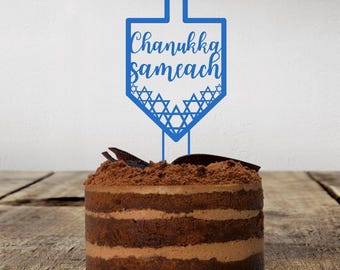 cake topper Hanukkah sameach