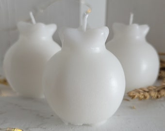 Cute Pomegranate Candles Set (6 pcs), pomegranate shaped candles, ideal for Rosh Hashanah