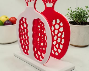 Napkin holder in pomegranate apple design