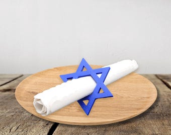 4 napkin holders Star of David, Hanukkah decoration set