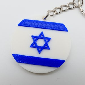 Solidarity with Israel: Handmade Israel Flag Keychains Kreis mit Flagge