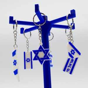 Solidaridad con Israel: Llaveros hechos a mano con la bandera de Israel