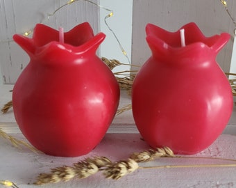 2 Pomegranate Candle Set, Pomegranate shaped candles (2 candles in a set), perfect for Rosh Hashanah