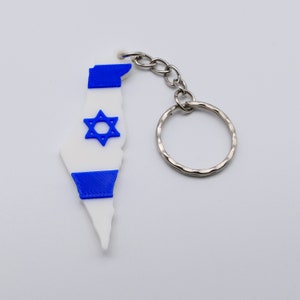 Solidarity with Israel: Handmade Israel Flag Keychains Karte mit Flagge