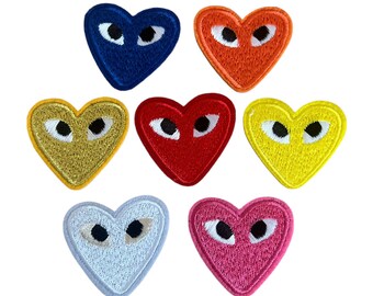 1pc Heart Smiling Inspired Iron-On Patch (8 different colors)