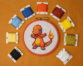 Charmander cross stitch