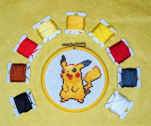 Pikachu Emoji Pokemon Yellow Set of 42 Cross Stitch Pattern -  Israel