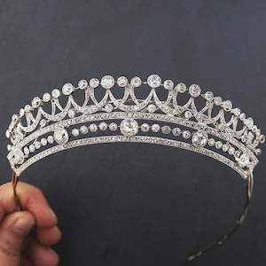 Antique Victorian Tiaras And Crown American Diamond 925 sterling silver Crown .Handmade item.