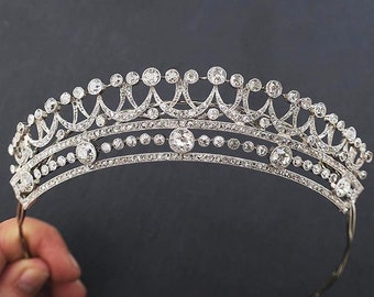 Antique Victorian Tiaras And Crown MOISSANITE Diamond 925 sterling silver Crown .Handmade item.