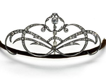 Antike viktorianische Kronen und Tiaras Rose cut Diamond .Silver Reinheit 92,5, handgemachte Krone.