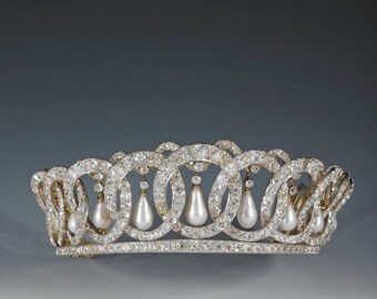 Victorian Crowns and tiaras American Diamond 925 Sterling Silver Handmade item